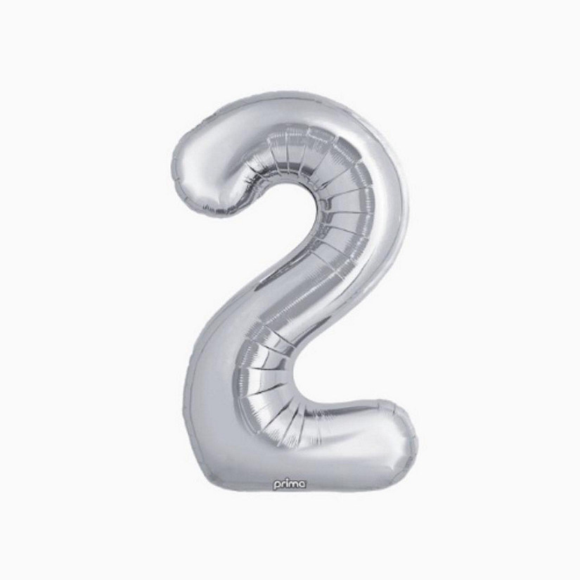 Prima - 16" - Silver - Foil Balloon Number Image
