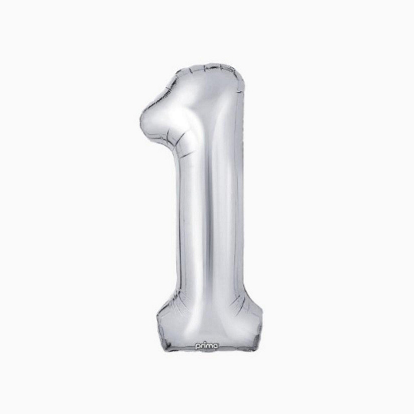 Prima - 16" - Silver - Foil Number Balloons Image