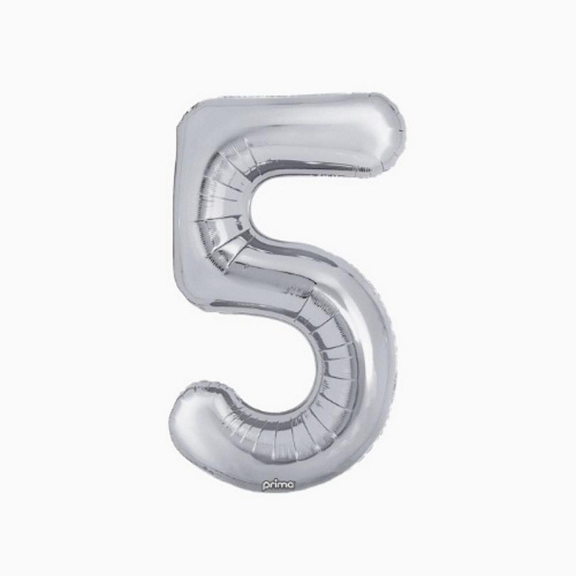 Prima - 16" - Silver - Foil Number Balloons Image