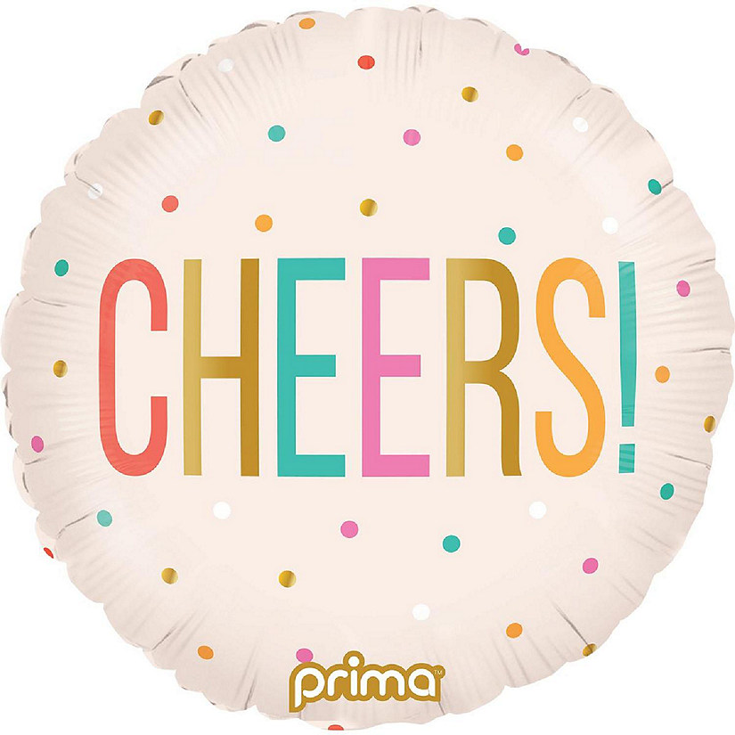 Prima - 18" - Multicolor - Cheers Colorful Dots Balloon Image