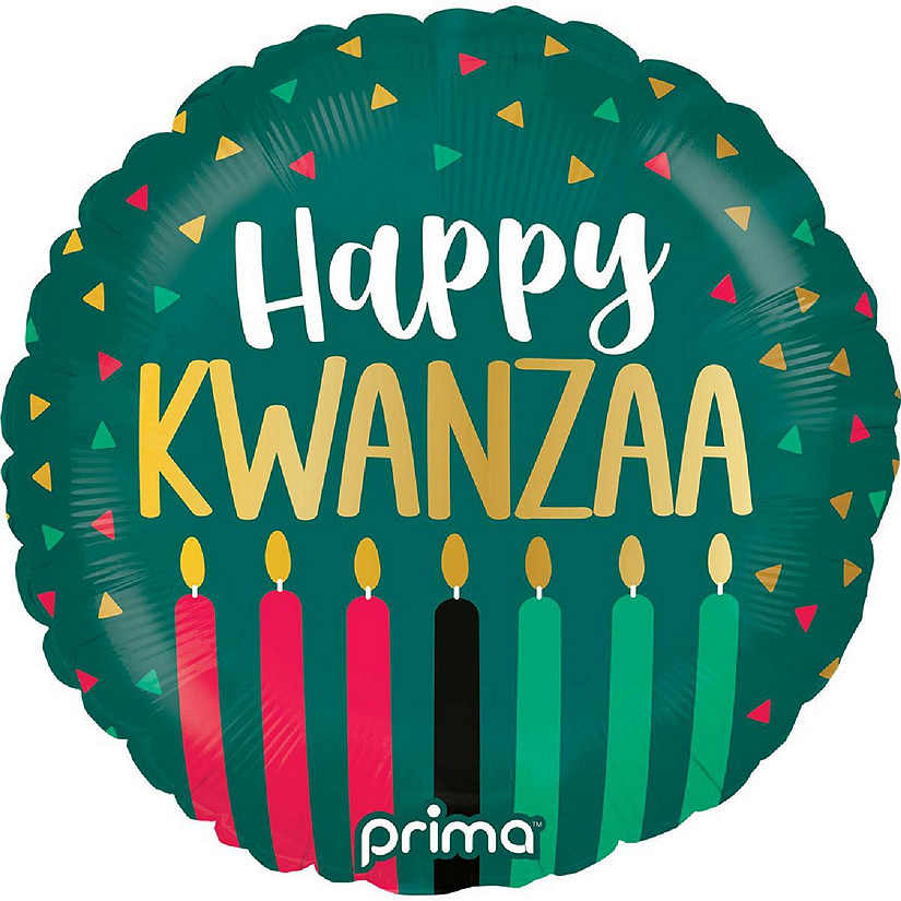 Prima - 18" - Multicolor - Happy Kwanzaa Balloon Image
