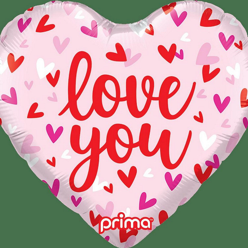 Prima - 18" - Multicolor - Heart Shaped Confetti Balloons Image