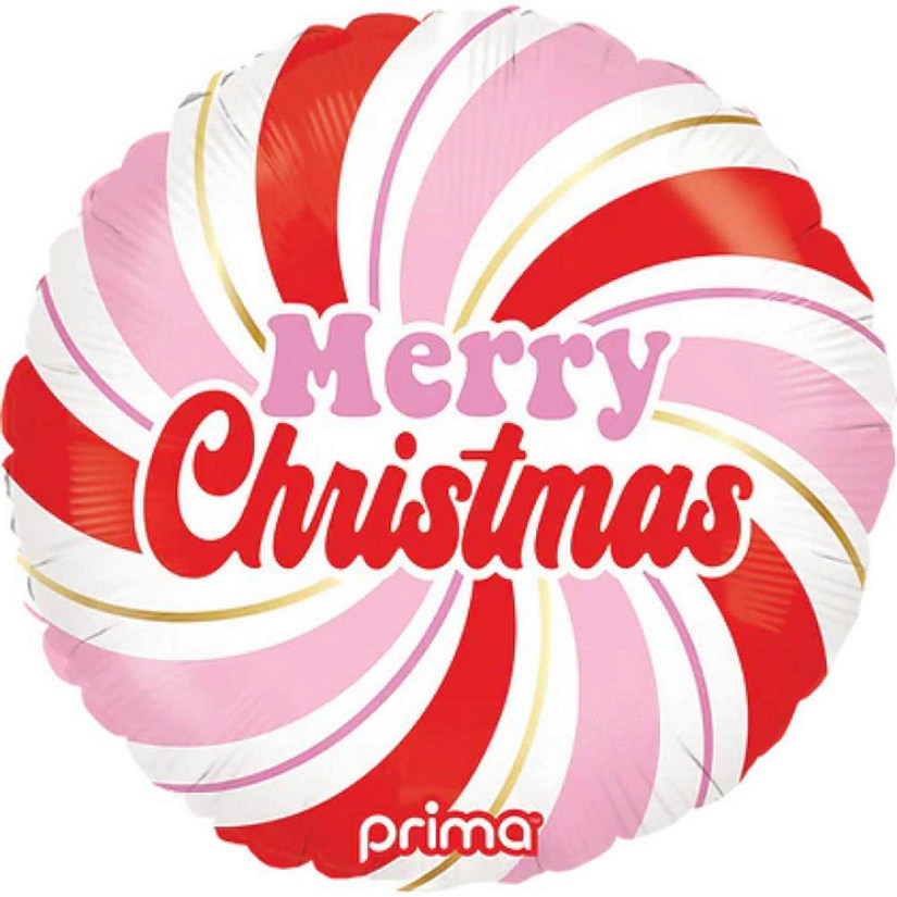 Prima - 18" - Multicolor - Merry Christmas Balloon Image