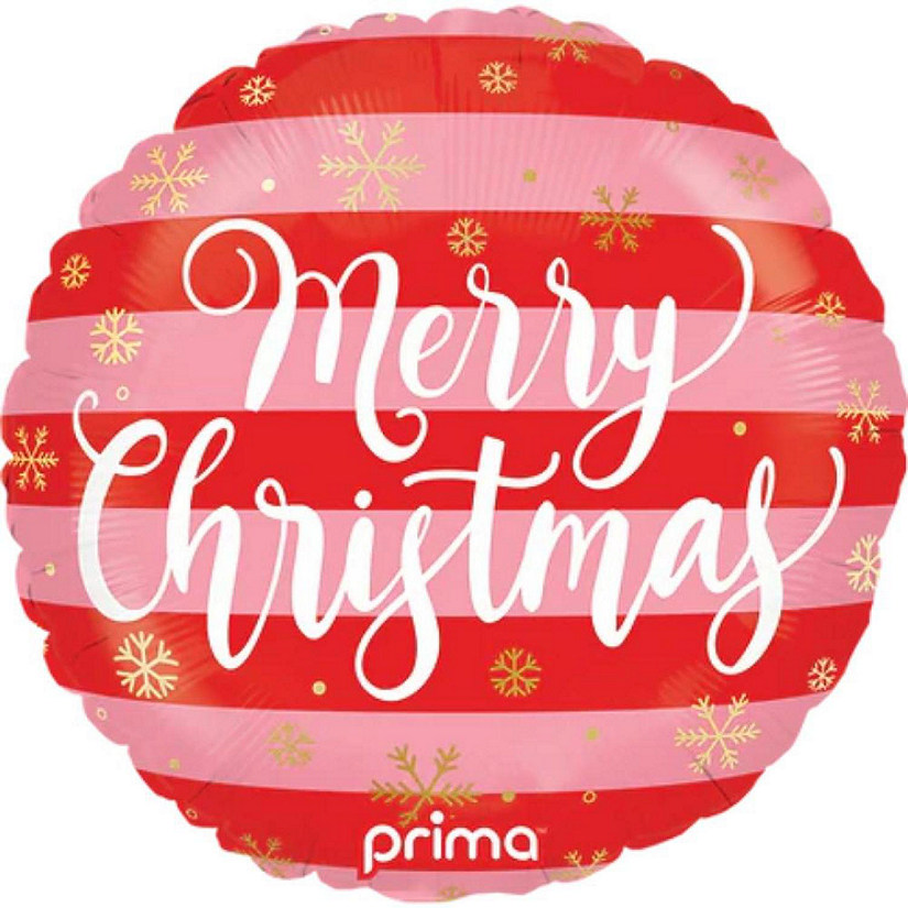 Prima - 18" - Multicolor - Merry Christmas Balloon Image