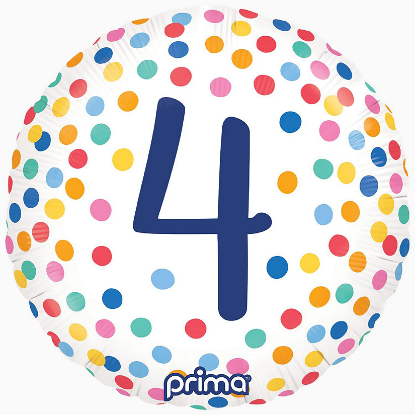 Prima - 18" - Multicolor - Round Birthday Confetti Numbers 1-5 Image