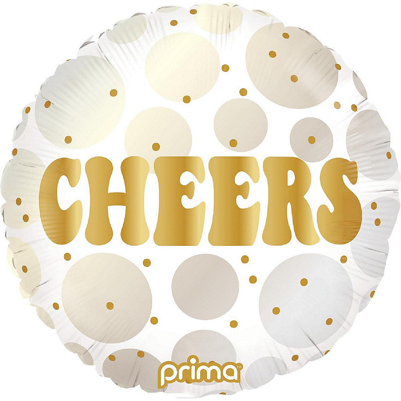 Prima - 18" - Multicolor - Round Gold and Neutral Dots Balloon Image