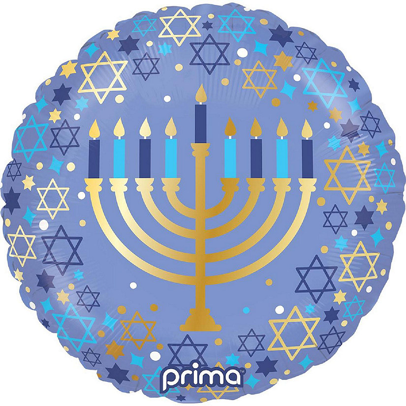 Prima - 18" - Multicolor - Round Hanukkah Menorah Image
