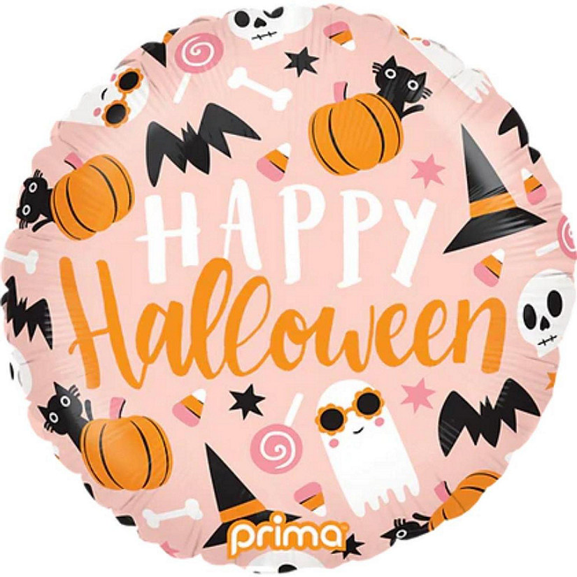 Prima - 18" - Multicolor - Round Happy Halloween Balloon Image