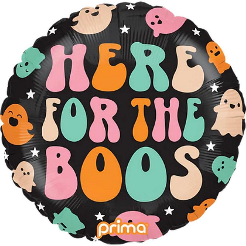 Prima - 18" - Multicolor - Round 'Here for the Boos' Balloon Image