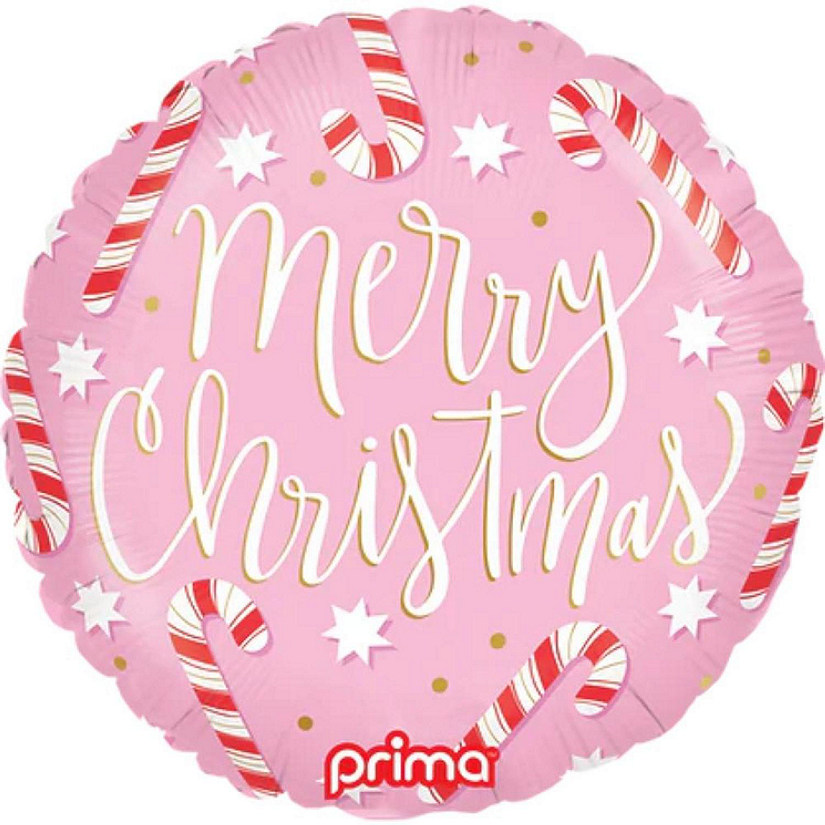 Prima - 18" - Multicolor - Round Merry Christmas Balloon Image