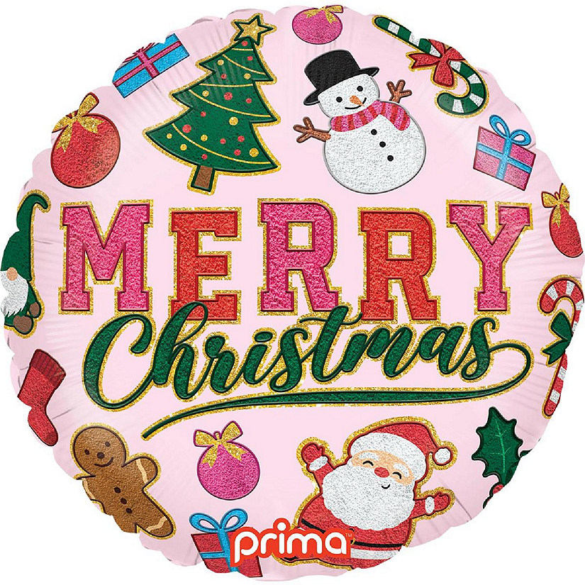 Prima - 18" - Multicolor - Round Merry Christmas Patches Image