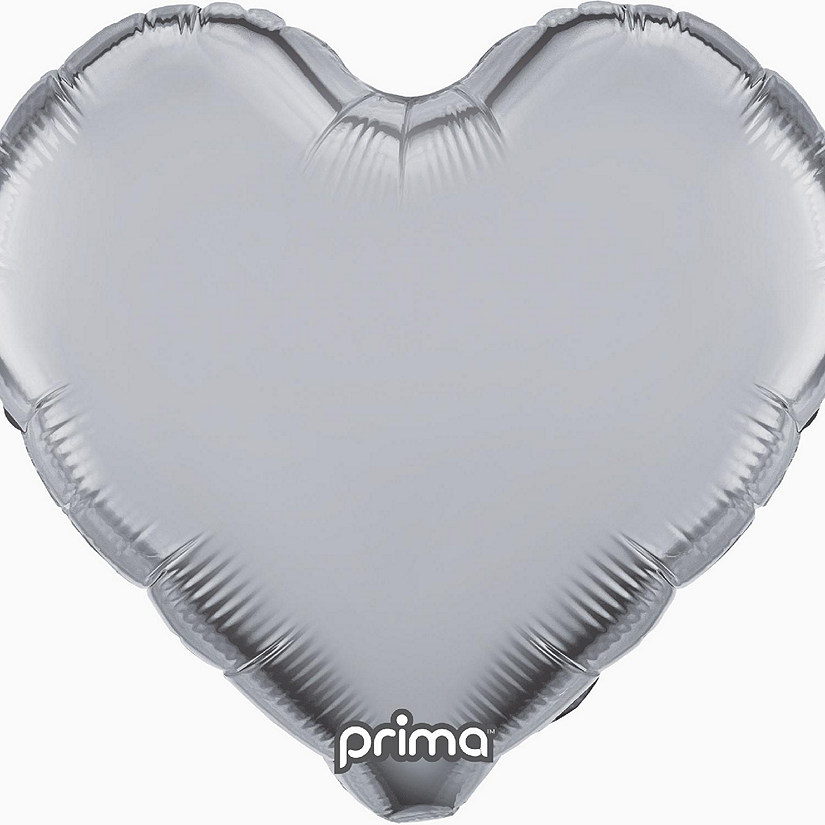 Prima - 18" - Silver - Heart Foil Balloon Image