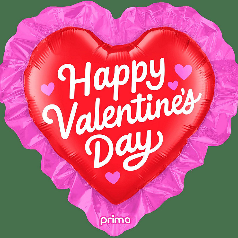 Prima - 25" - Multicolor - Ruffle Heart Balloon Image