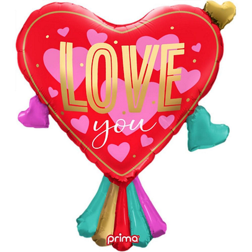 Prima - 27" - Multicolor - Ruffle Collar Heart Balloon Image