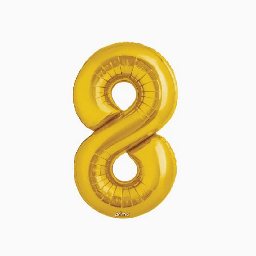 Prima - 34" - Gold - Foil Number 8 Balloon Image