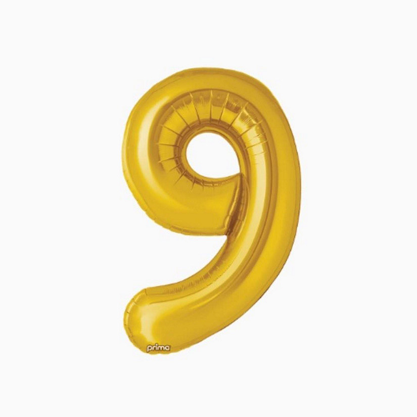 Prima - 34" - Gold - Foil Number 9 Balloon Image
