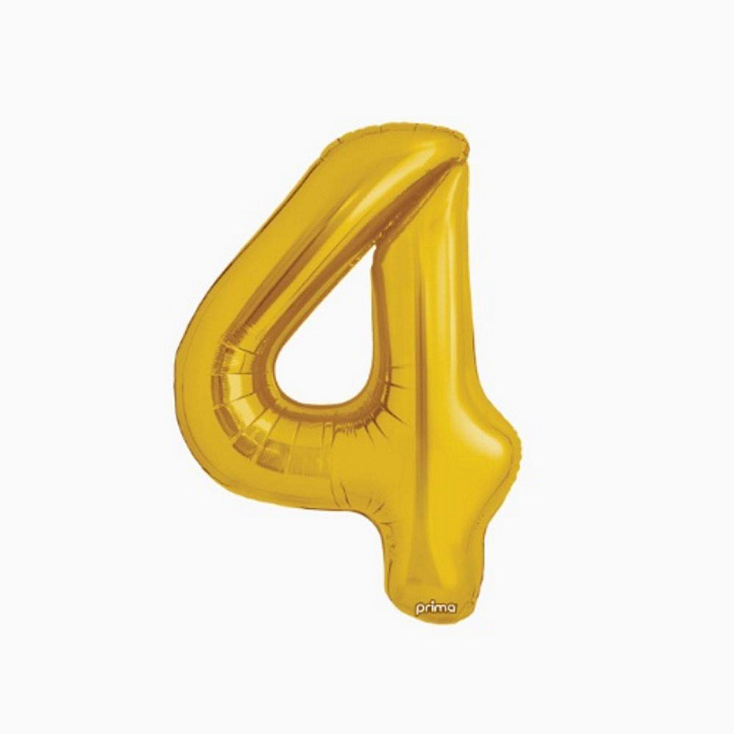 Prima - 34" - Gold - Foil Number Balloon 4 Image