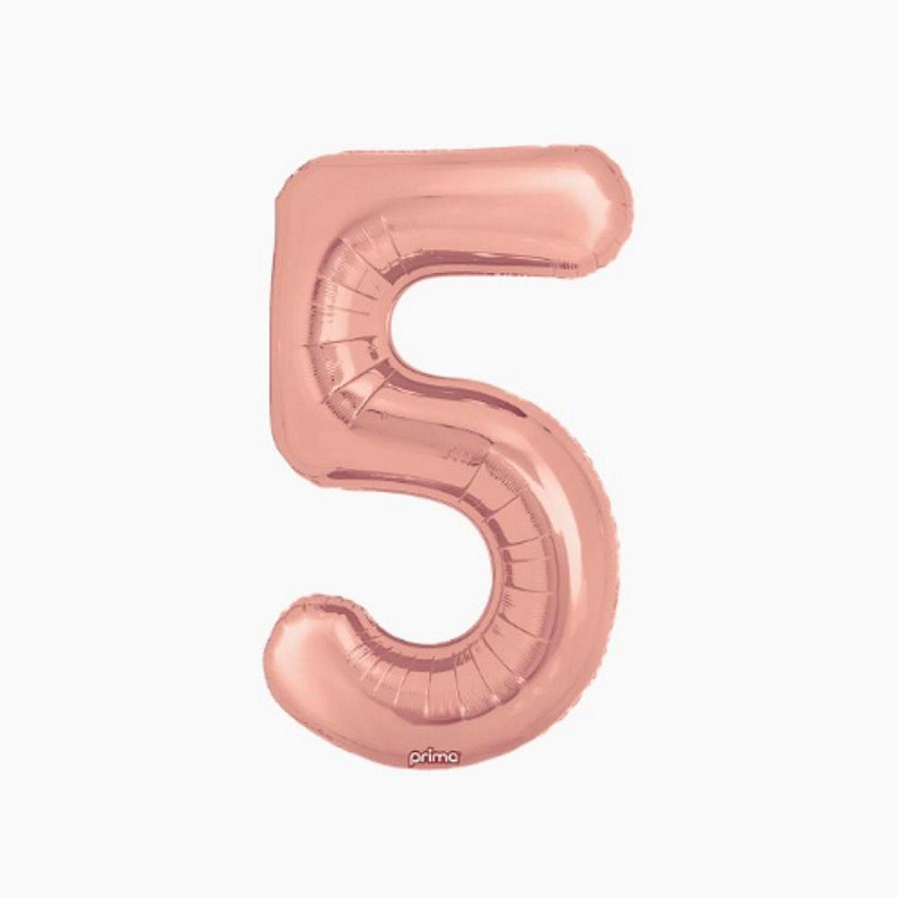 Prima - 34" - Rose Gold - Foil Number Balloon Image