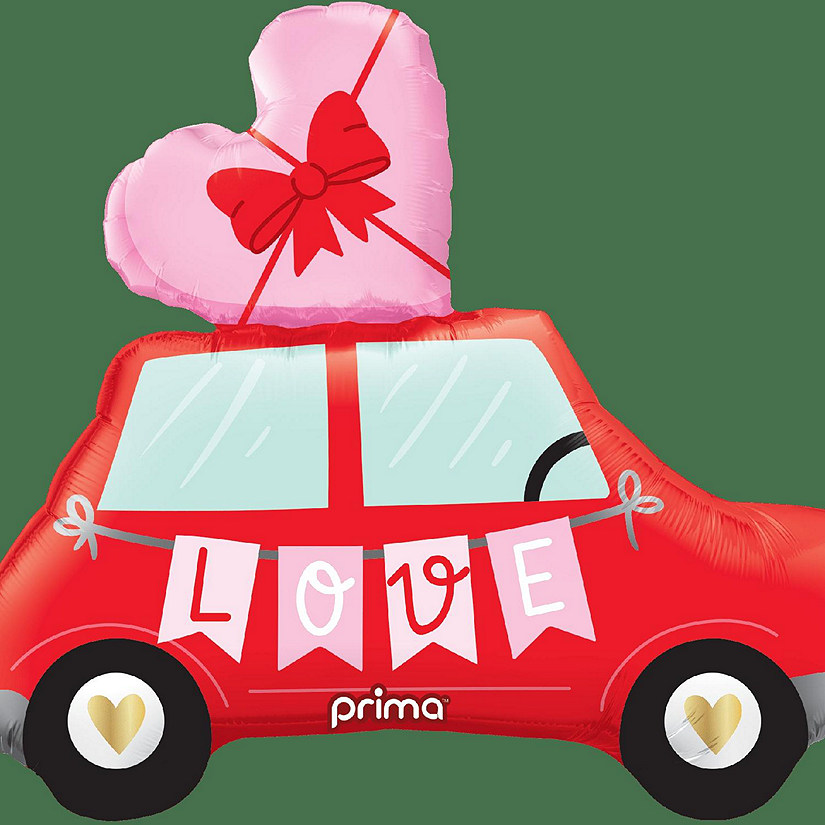 Prima - 41" - Multicolor - Love Car Shape Foil Balloon Image