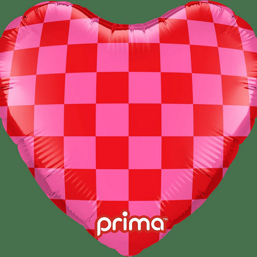Prima - 9" - Multicolor - Heart Checker Foil Balloons Image