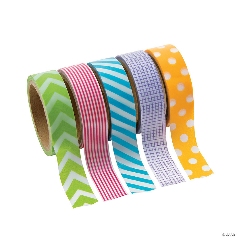 Primary Patterned Washi Tape Set Oriental Trading