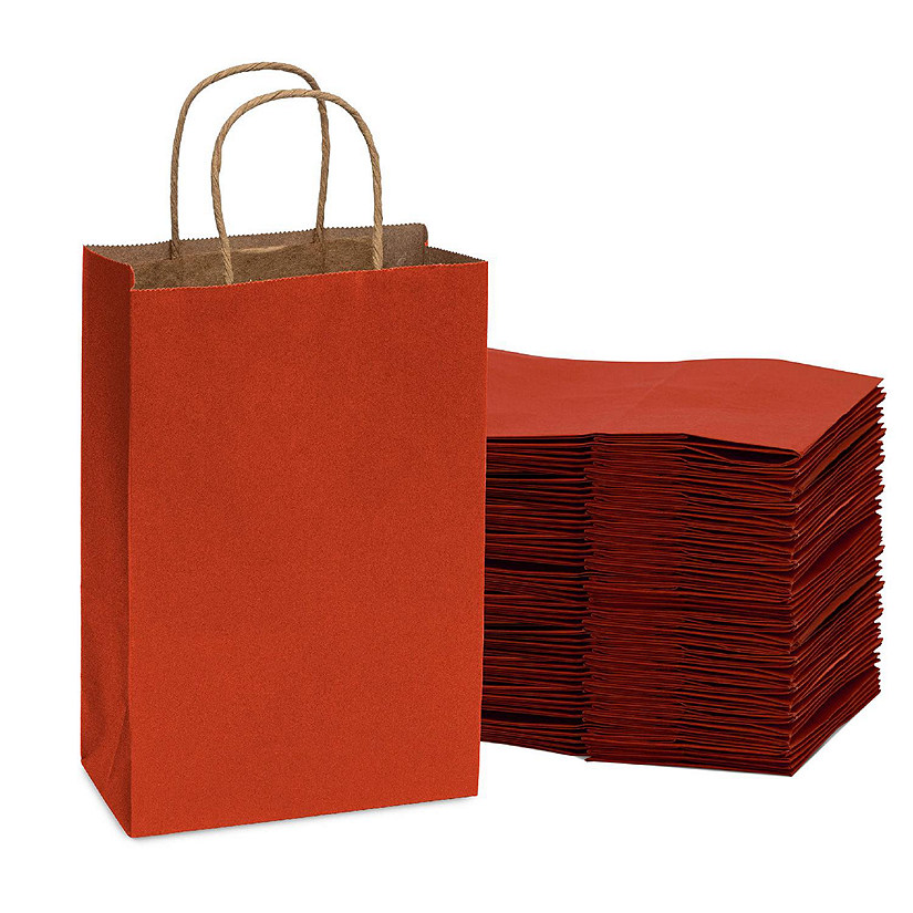 Brown Gift Bags with Handles 8x4x10 Inch Small Kraft Paper Shopping Bags 25  pack