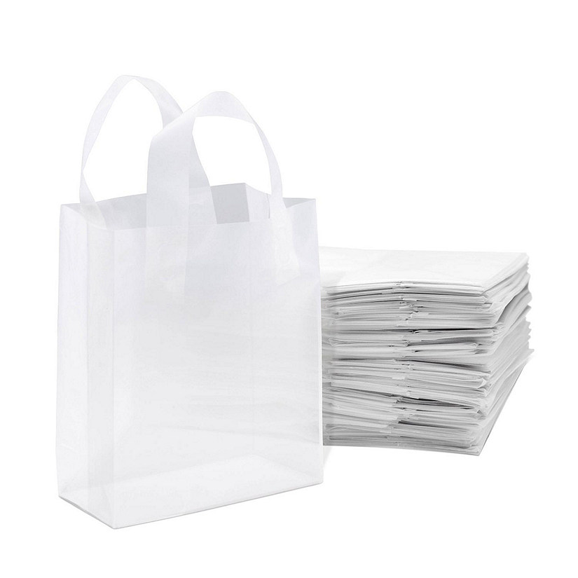 Prime Line Packaging Clear Plastic Bags with Soft Loop Handles Gift Bags,  50 Pack - 10x5x13x5, 50 Pcs - Smith's Food and Drug