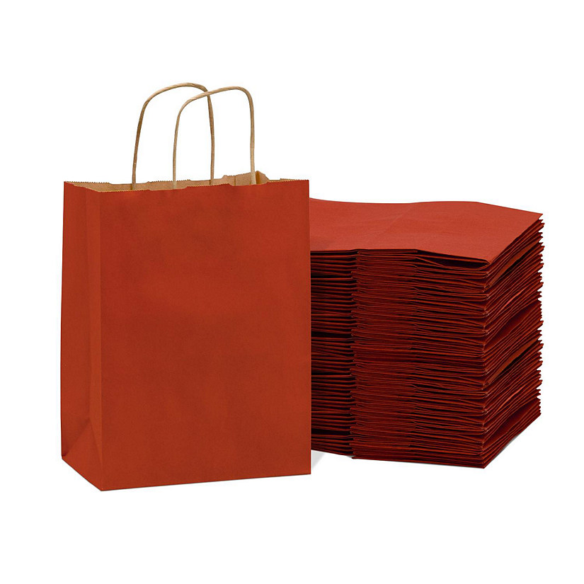 Reli. White Paper Gift Bags | 100 Pcs Bulk | Small - 7x3.15x8 | Small White Paper Bag with Handles | Kraft Paper Gift Bags/Shopping Bags | White