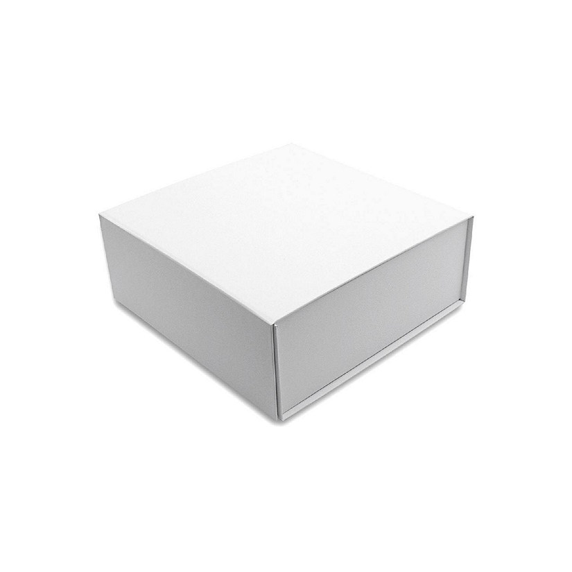 Prime Line Packaging- White Collapsible Gift Boxes with Lid Closure for Birthday Parties 15 Pack 8x8x4 Image