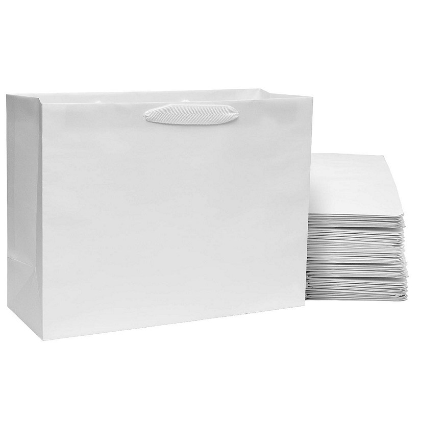 Prime Line Packaging- White Gift Bags - 16x6x12 Inch 25 Pack Image