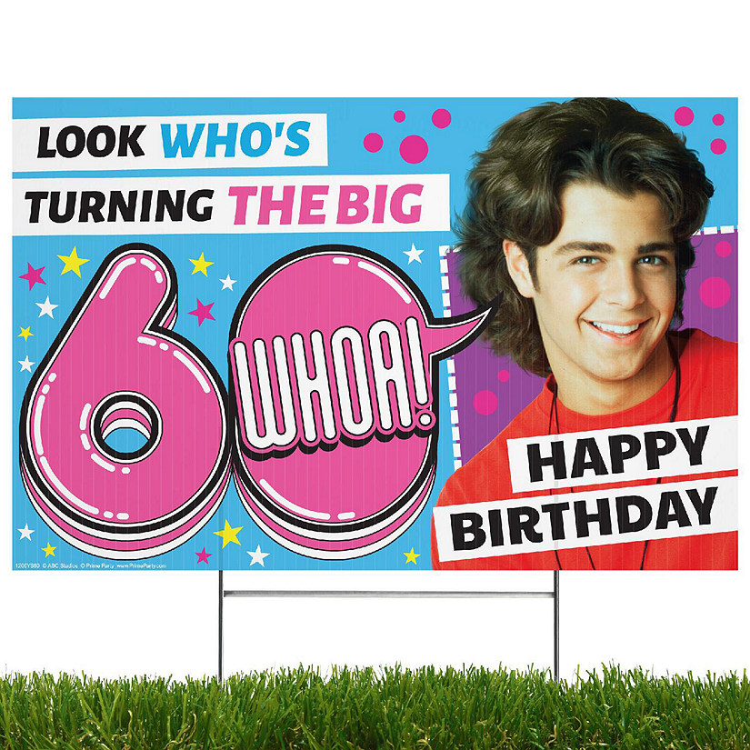 Prime Party Blossom Joey Happy Birthday the Big 60 Whoa Yard Sign Image