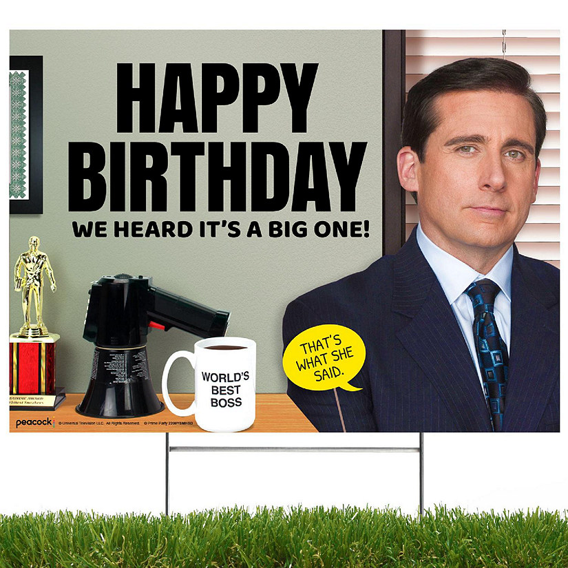 Prime Party Micheal Scott Happy Birthday Yard Sign, The Office Image
