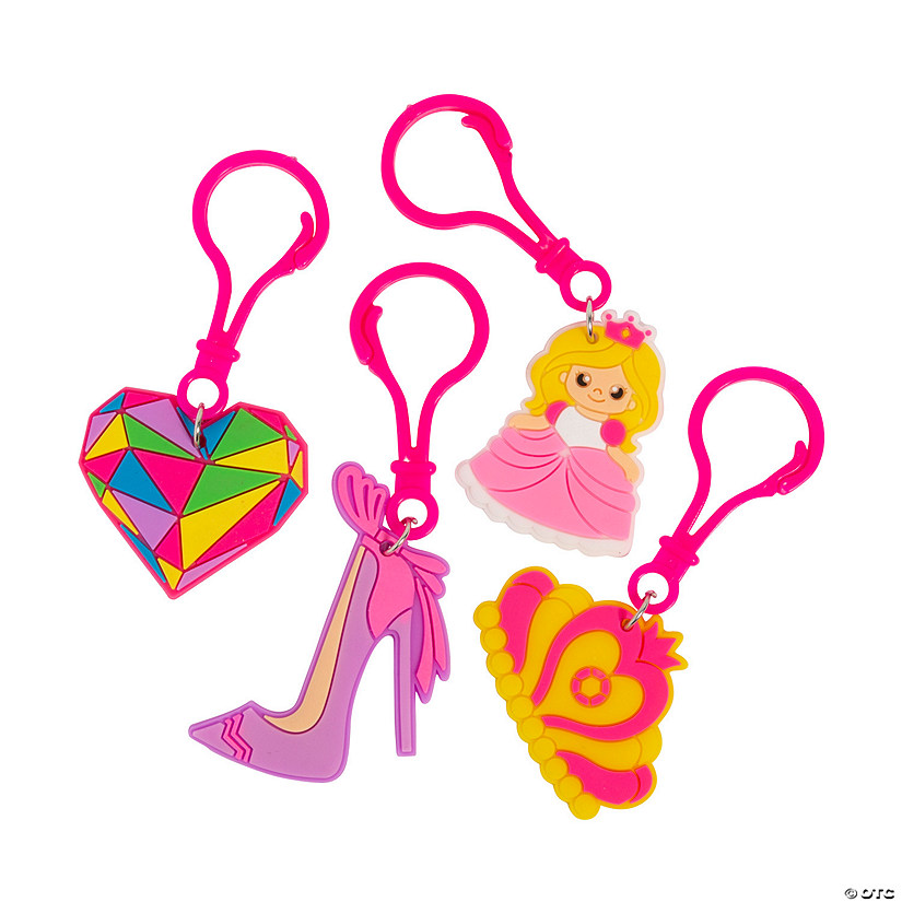 Princess Backpack Clip Keychains 12 Pc. Discontinued