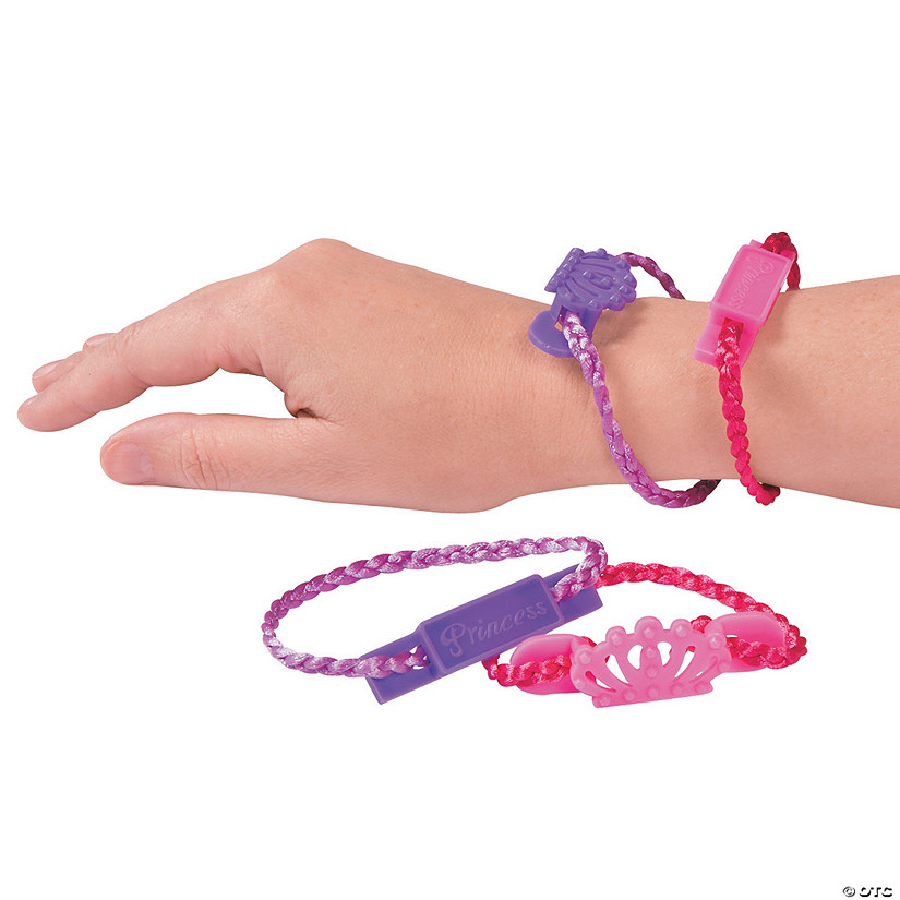 Princess Cord Bracelets - 12 Pc. Image