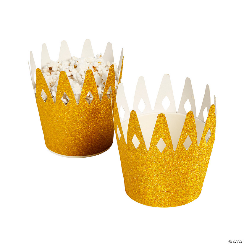 Princess Crown-Shaped Disposable Paper Snack Cups - 12 Pc. Image