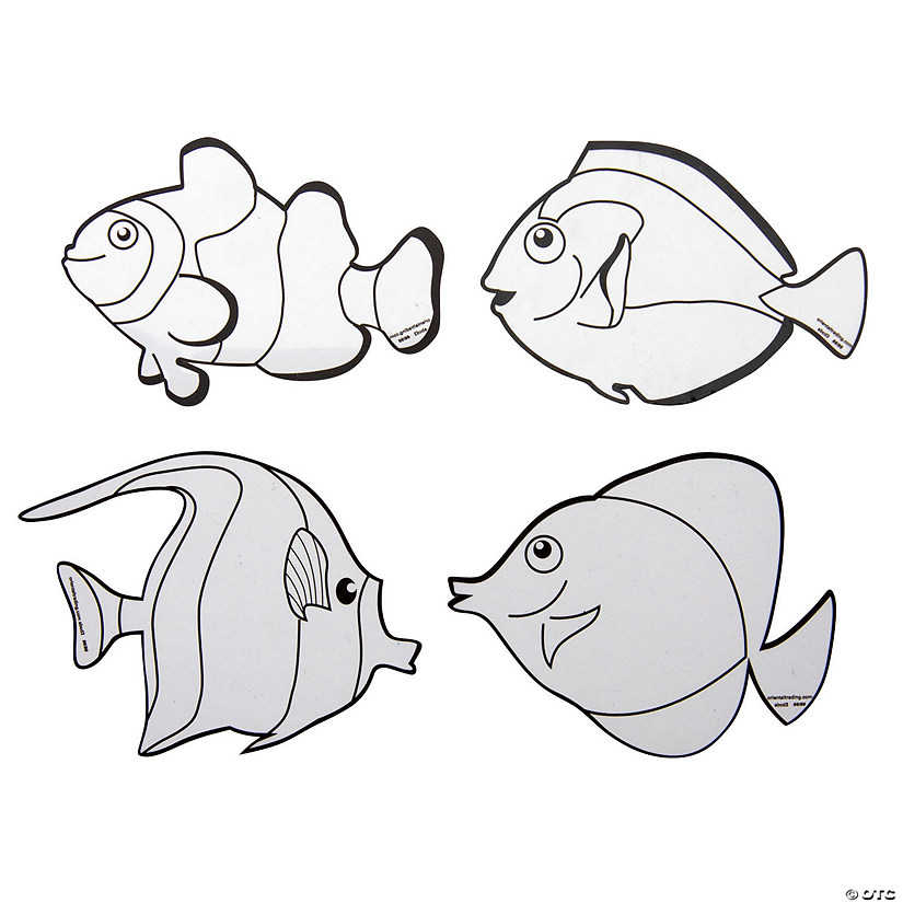 Printed Acetate Sea Life Fish Coloring Sheets - 24 Pc. Image