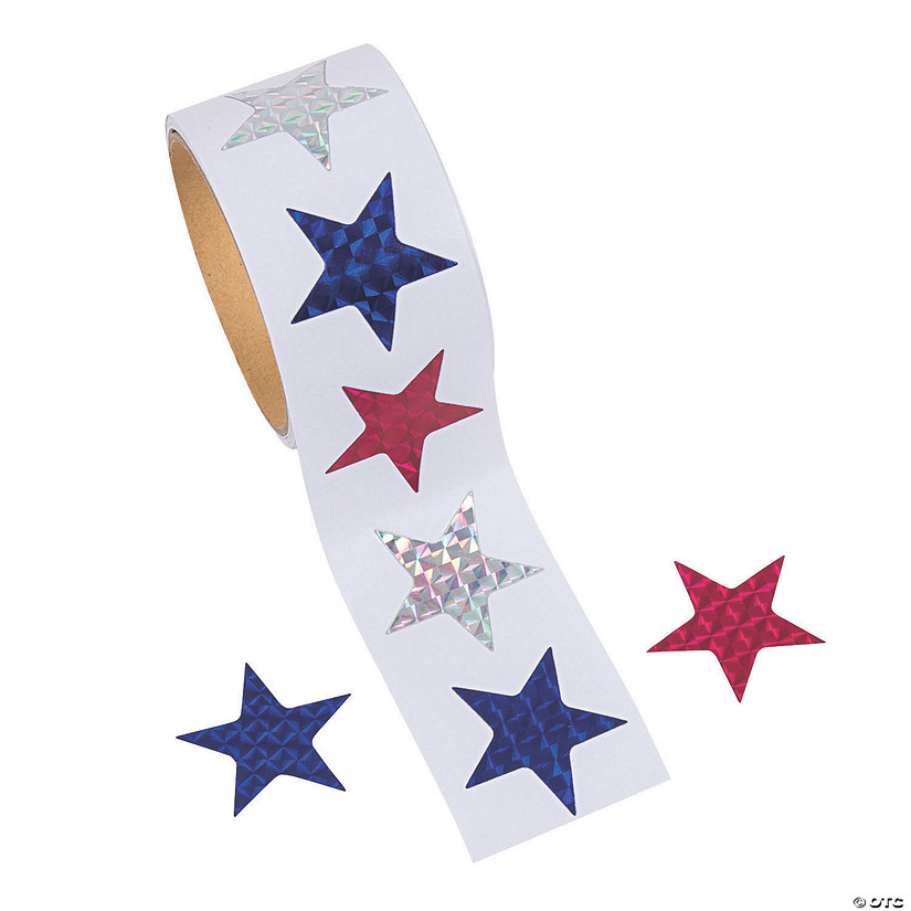Prismatic Star Sticker Roll - 100 Pc. Image