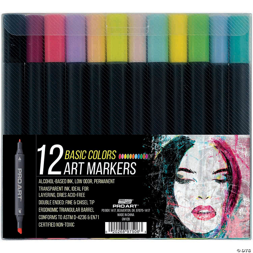 Pro Art Graphic Art Market Set, 12 Basic Colors Image