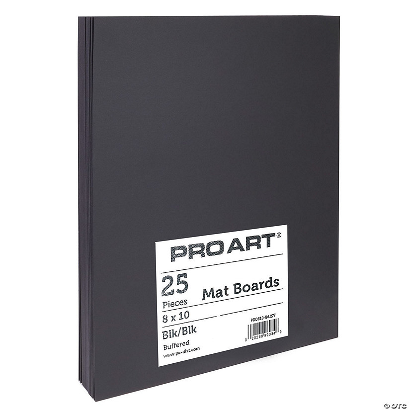 Pro Art Mat Board Blank 8x10 Black Core Black 25pc Image