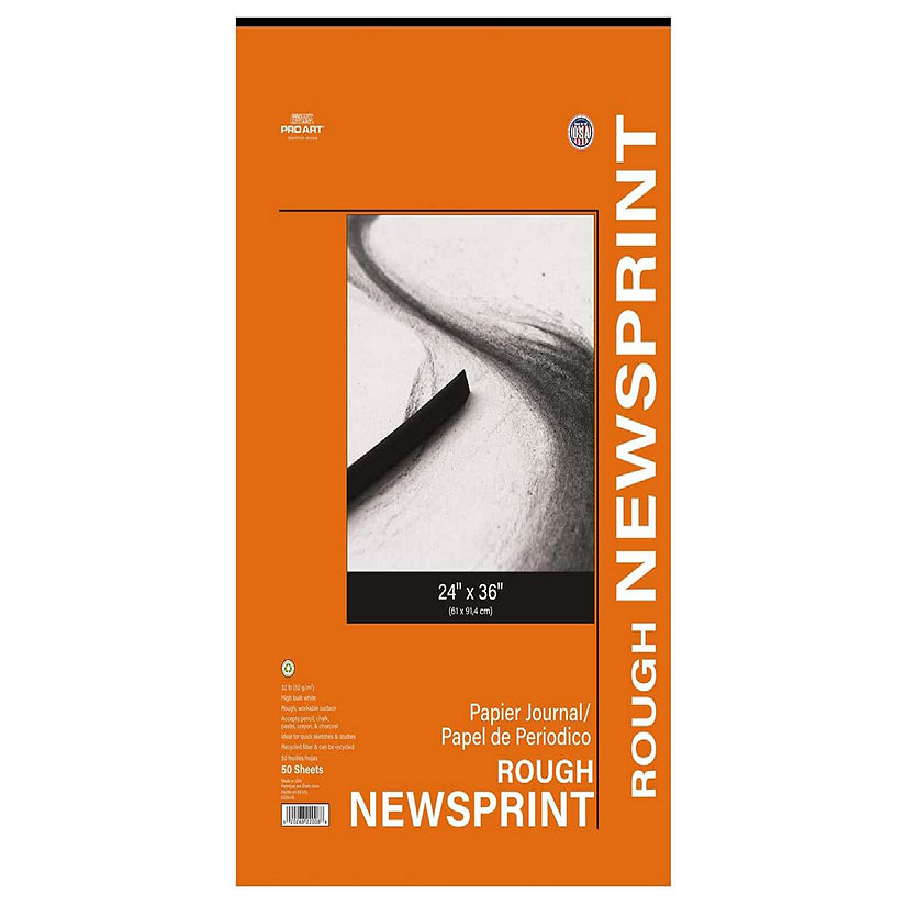 Pro Art Newsprint Paper Pad Rough 24 x 36 in. 50 Sheets