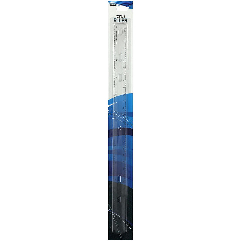 Pro Art Ruler 12" Plastic Clear Image