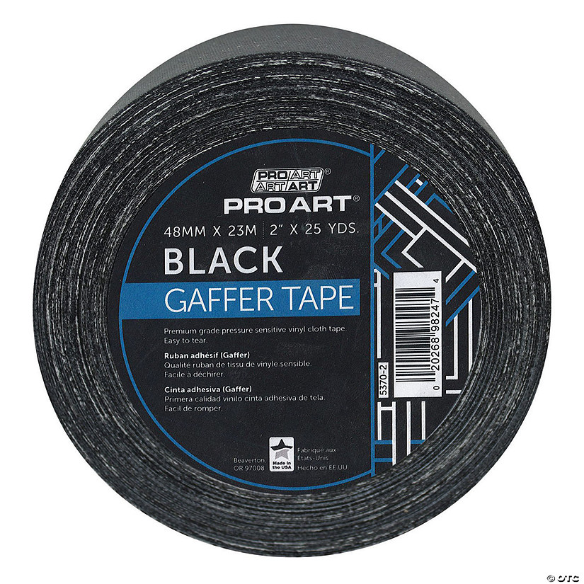 Pro Art Tape Gaffers 2"x 25yd Black Image