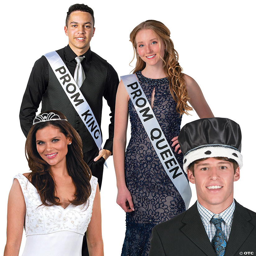 Prom King & Queen Sash & Crown Kit - 4 Pc. Image