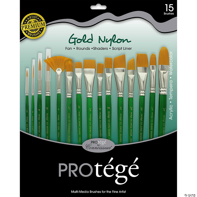 Protege Brush Gold Nylon Set Short Handle 15pc Image
