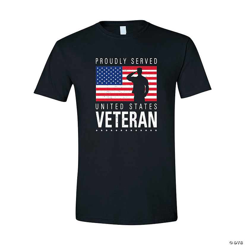 Proudly Served Veteran Adult’s T-Shirt | Oriental Trading