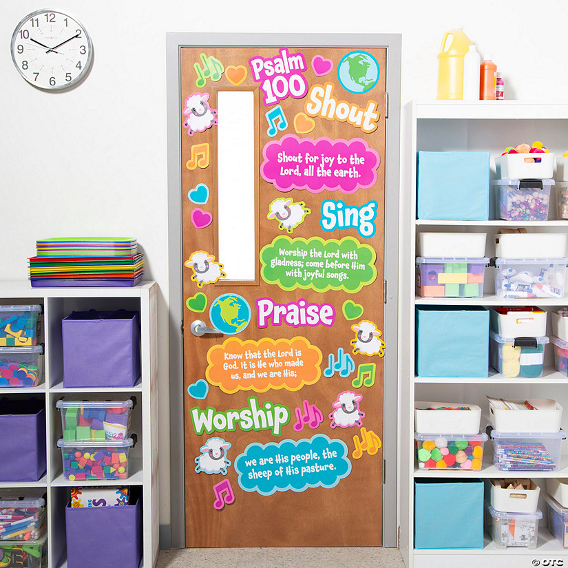 Psalm 100 Sunday School Classroom Door Decorating Kit - 33 Pc. Image