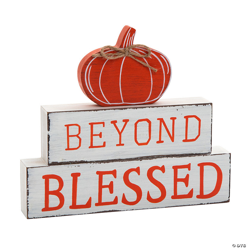 Pumpkin Beyond Blessed Stacked Tabletop Sign Image
