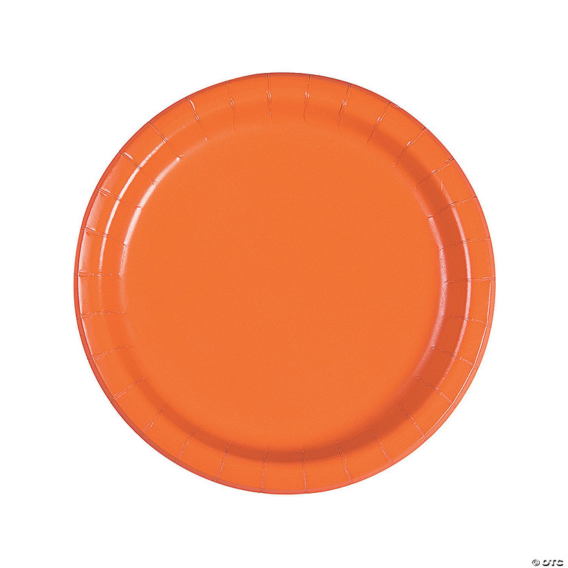 Pumpkin Orange Paper Dinner Plates - 24 Ct. Image