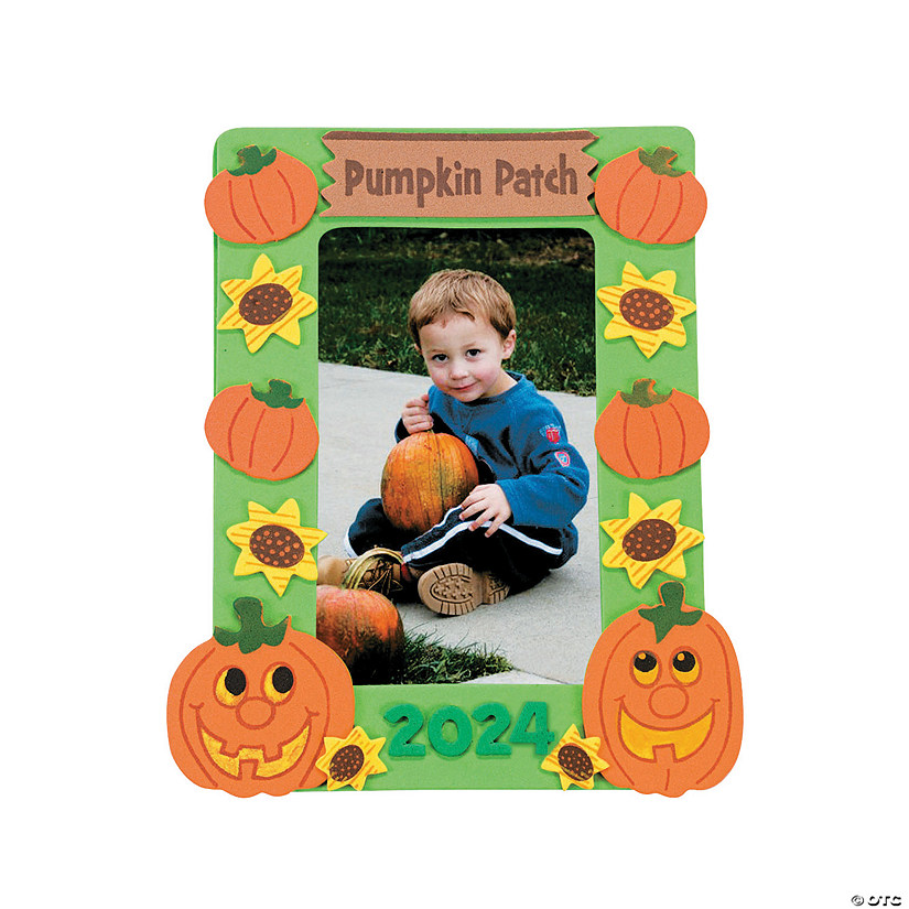 Pumpkin Patch Picture Frame Magnet Craft Kit - Makes 12 Image