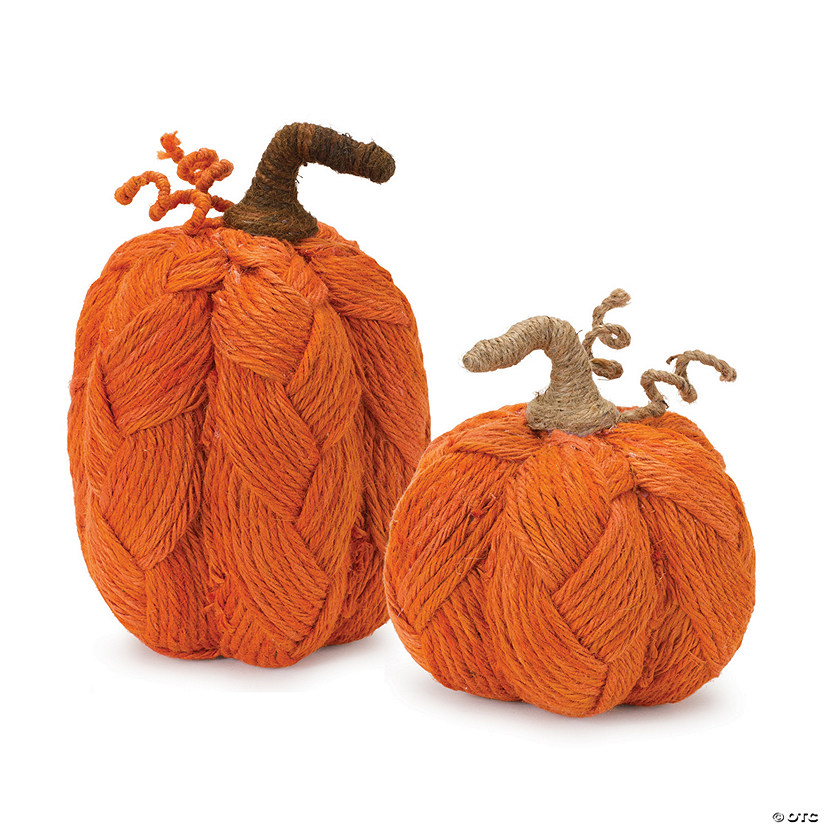 Pumpkin (Set Of 2) 7.5"H, 10.5"H Rope Image